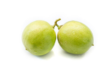 close up of fresh limes isolated on white