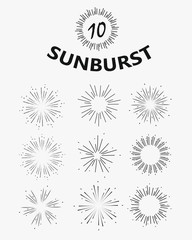 Vintage Sunburst design elements set