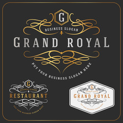 Luxurious Royal Logo Vector Re-sizable Design Template Suitable For Businesses and Product Names, Luxury industry like Resort, Spa, Hotel, Wedding, Restaurant and Real estate.