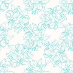 Fototapeta na wymiar Seamless pattern with lilies