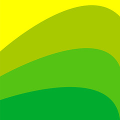 Fototapeta premium Green yellow waves striped background spectrum design cover template.