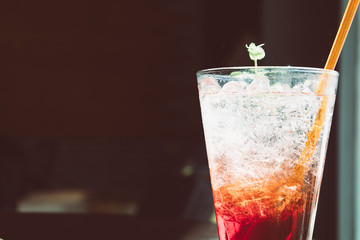 strawberry soda - soft focus with film filter