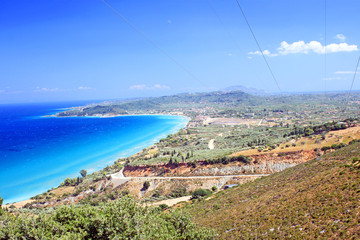 landscape of the beautiful island of Zante in Greece
