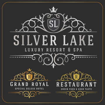 Luxurious Royal Logo Vector Re-sizable Design Template Suitable For Businesses and Product Names, Luxury industry like Resort, Spa, Hotel, Wedding, Restaurant and Real estate.