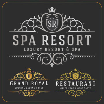 Luxurious Royal Logo Vector Re-sizable Design Template Suitable For Businesses and Product Names, Luxury industry like Resort, Spa, Hotel, Wedding, Restaurant and Real estate