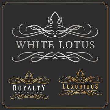 Luxurious Royal Logo Vector Re-sizable Design Template Suitable For Businesses and Product Names, Luxury industry like Resort, Spa, Hotel, Wedding, Restaurant and Real estate.