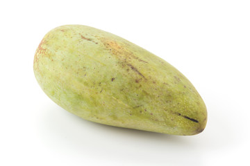 fresh green mango on white background
