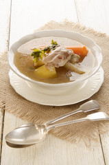 vegetable soup with chicken meat