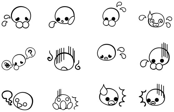Various cute face icons