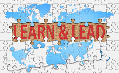 learn and lead word with reveal jigsaw