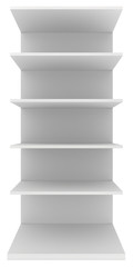 Exhibition stand shelves isolated on white background