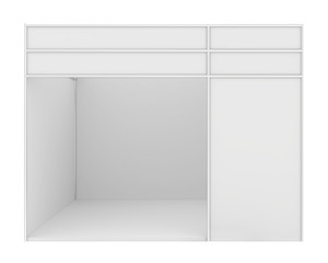 Blank exhibition stand. 3d render isolated on white background