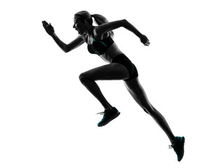 Fototapeta na wymiar woman runner running jogger jogging silhouette