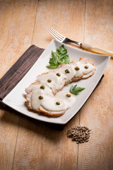 vitello tonnato - veal with tuna sauce and capers
