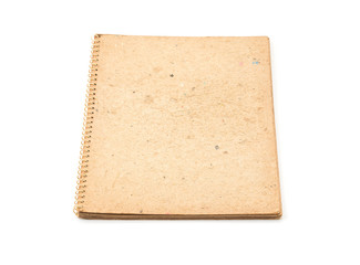 old notebook on white background