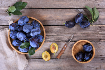 Plums in a bowl
