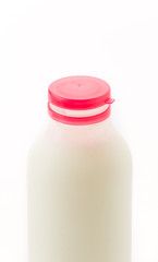 milk bottle on white background