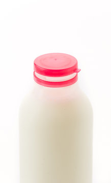 milk bottle on white background