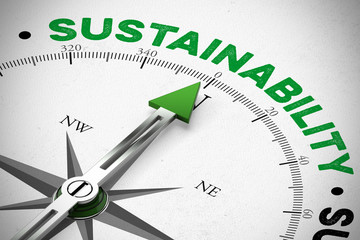 Arrow pointing to Sustainability concept