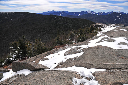 Snow capped peaks in the Adirondack Mountains, New York State