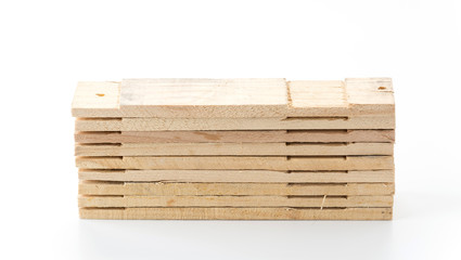 light brown wood on white background