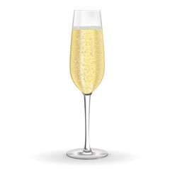 Glass of champagne or sparkling wine