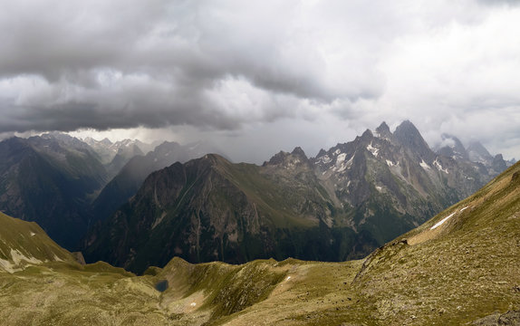 panorama of the Caucasus mountains