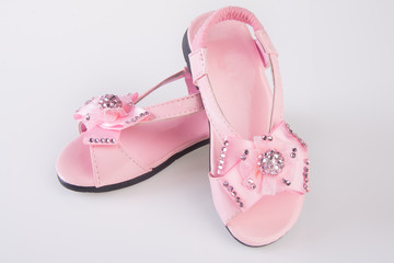kids sandals isolated on the background