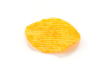potato chips on white background