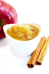 Applesauce isolated on white