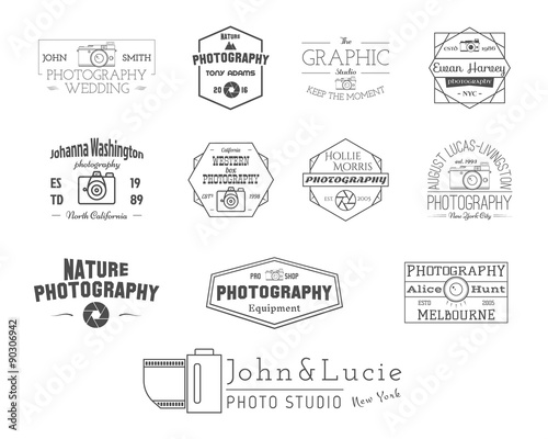 Photography Badges And Labels In Vintage Style Simple Line Design Retro Theme For Photo Photography Badges And Labels In Vintage Style Simple Line Design Retro Theme For Photo