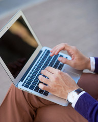 Obraz na płótnie Canvas Man with laptop