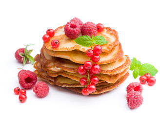 Delicious pancakes with berries