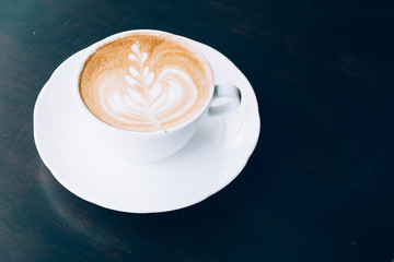 cup of coffee - soft focus with vintage film filter