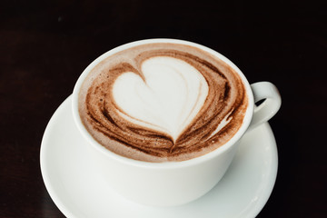 chocolate latte - soft focus with vintage film filter