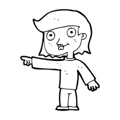 cartoon pointing person