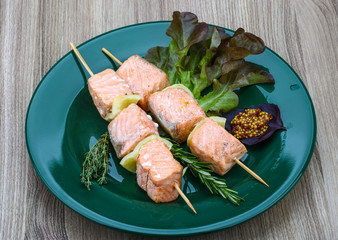 Salmon skewer