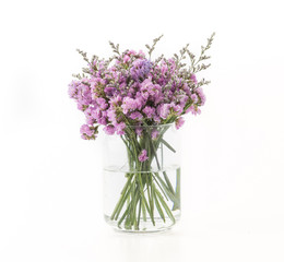 statice flower bouquet  on white background