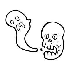 cartoon spooky skull