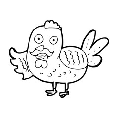 cartoon old rooster