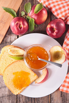 peach jam and brioche