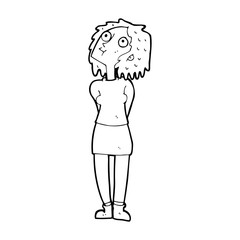 cartoon curious woman