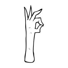 cartoon okay hand gesture