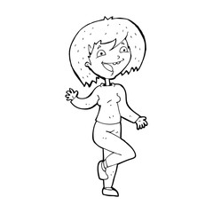 cartoon laughing woman