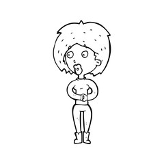 cartoon surprised woman