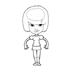 cartoon woman with idea