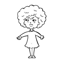 cartoon bitter old woman