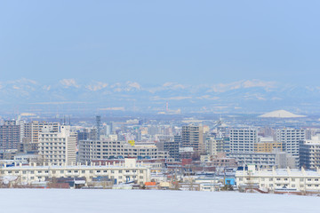 The City of Sapporo, view from Hitsujigaoka Observaition Hill in Sapporo, Hokkaido, Japan