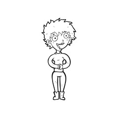 cartoon crazy excited woman