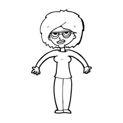 cartoon woman shrugging shoulders